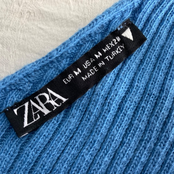 Zara Embroidered Top Fruit Ribbed Knit V-Neck Tank Cherry Strawberry Blu… - Picture 7 of 8